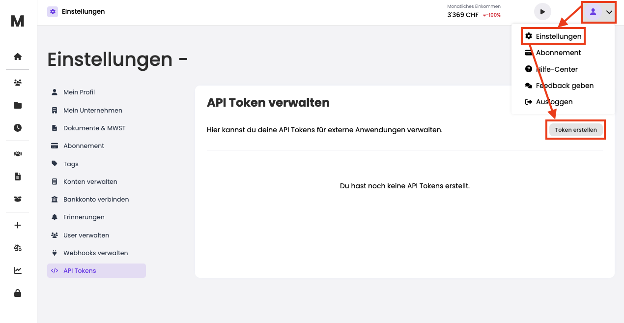 API Token Navigation